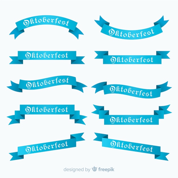 Vector gratuito conjunto elegante de cintas del oktoberfest