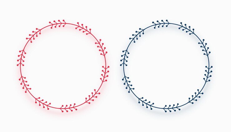 Vector gratuito conjunto de elegante estandarte floral circular para bodas o invitaciones
