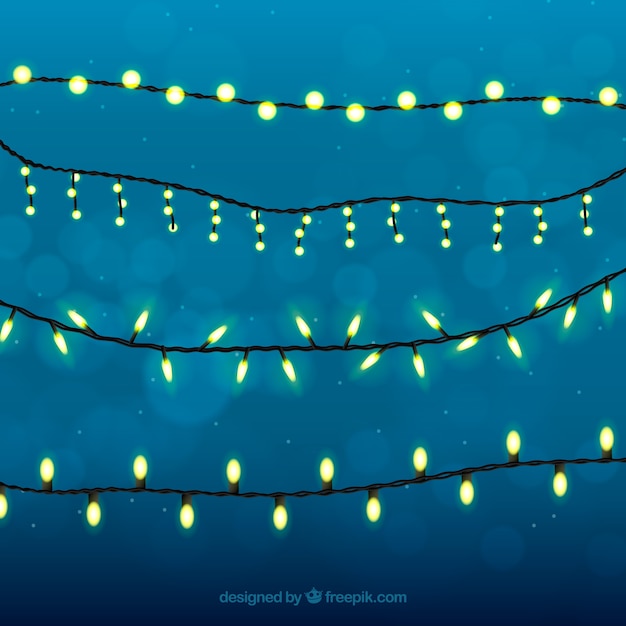 Vector gratuito conjunto elegante de luces de navidad