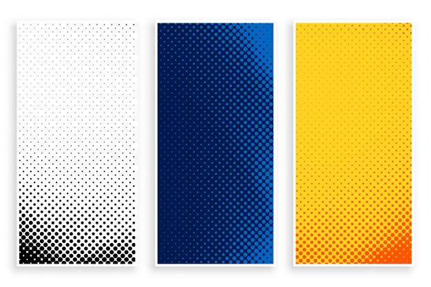 Conjunto de elegantes pancartas de trama de semitonos