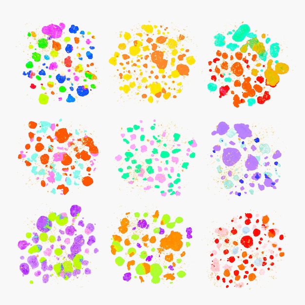 Conjunto de elementos de arte de crayón derretido cera de vector colorido