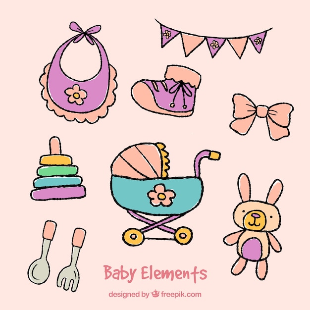 Conjunto de elementos para bebés