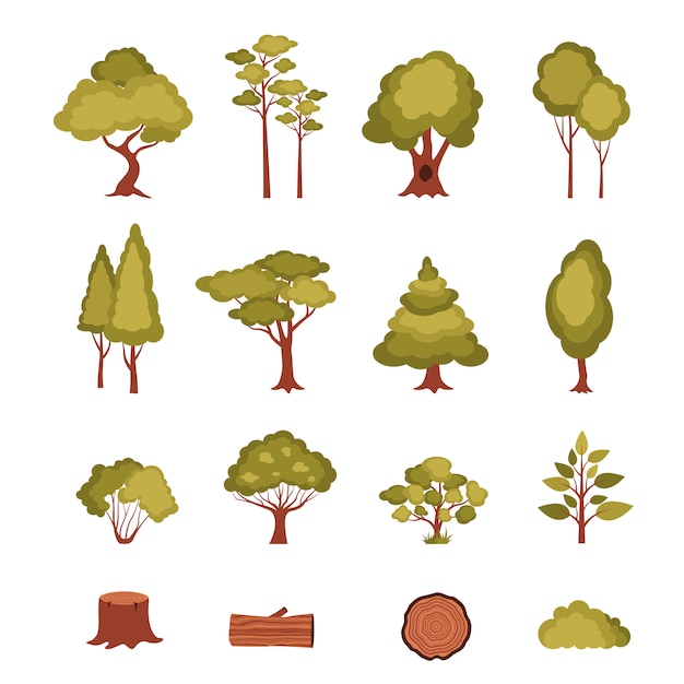 Vector gratuito conjunto de elementos del bosque