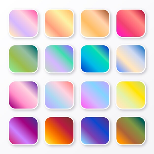 Conjunto de elementos del conjunto de colores de gradiente