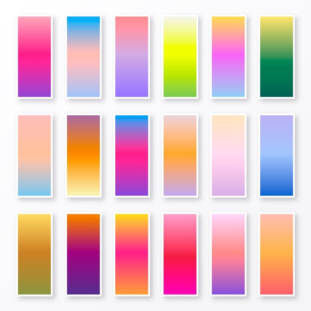 Conjunto de elementos del conjunto de colores de gradiente