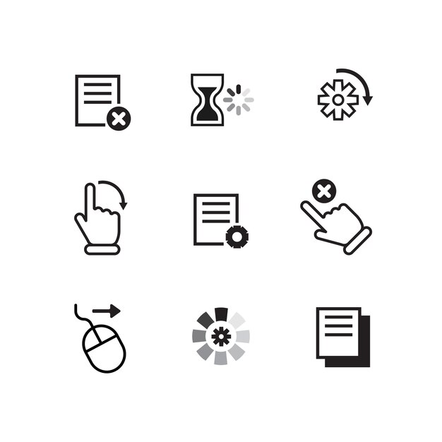 Conjunto de elementos del cursor del ratón de diseño plano