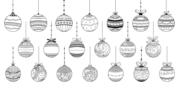Vector gratuito conjunto de elementos decorativos de adorno navideño para diseño navideño