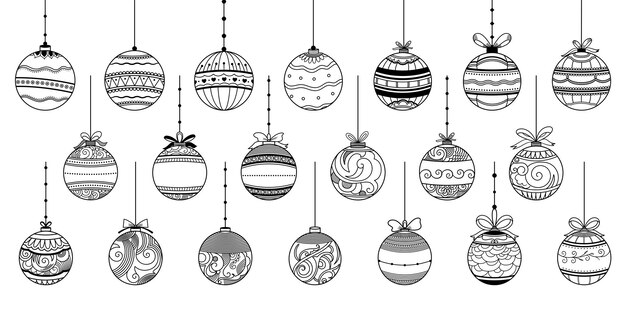Conjunto de elementos decorativos de adorno navideño para diseño navideño