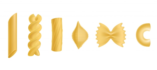 Conjunto de elementos de diseño aislado de pasta