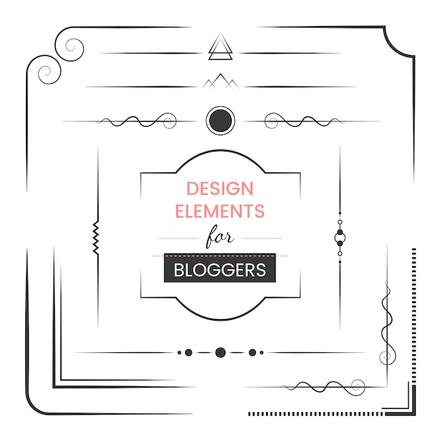 Conjunto de elementos de diseño para bloggers vectoriales.