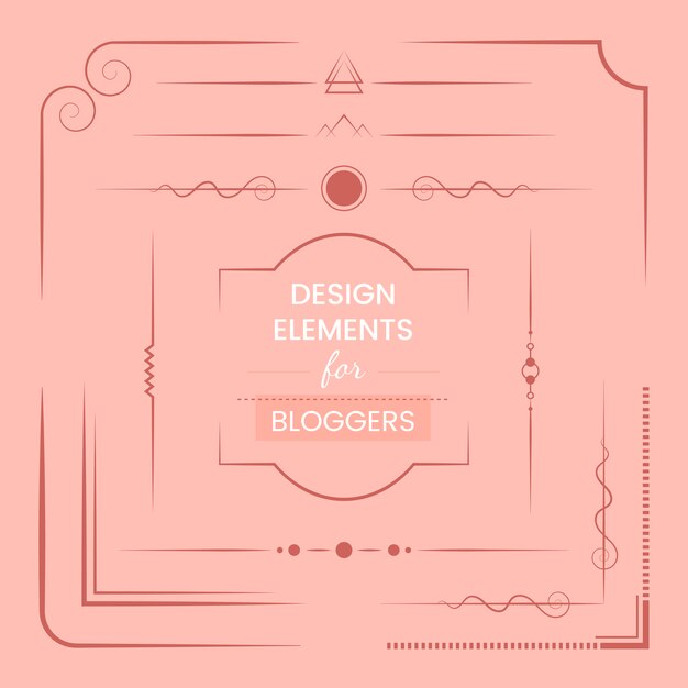 Conjunto de elementos de diseño para bloggers vectoriales.