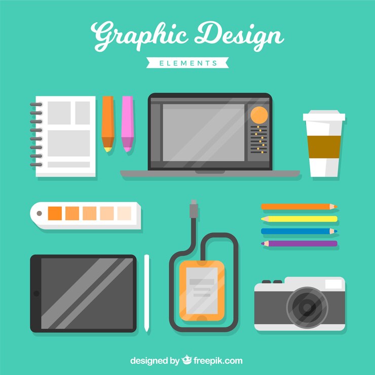 Vector gratuito conjunto de elementos de diseño gráfico en estilo plano
