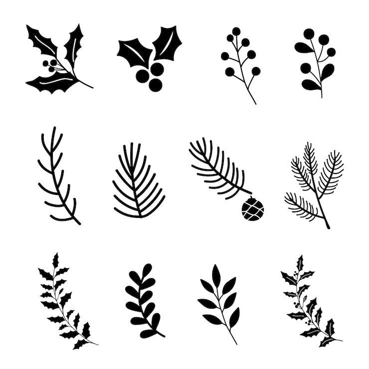 Vector gratuito conjunto de elementos de diseño navideño