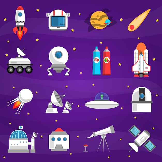 Vector gratuito conjunto de elementos de espacio