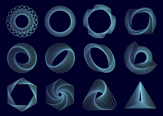 Conjunto de elementos geométricos abstractos vector