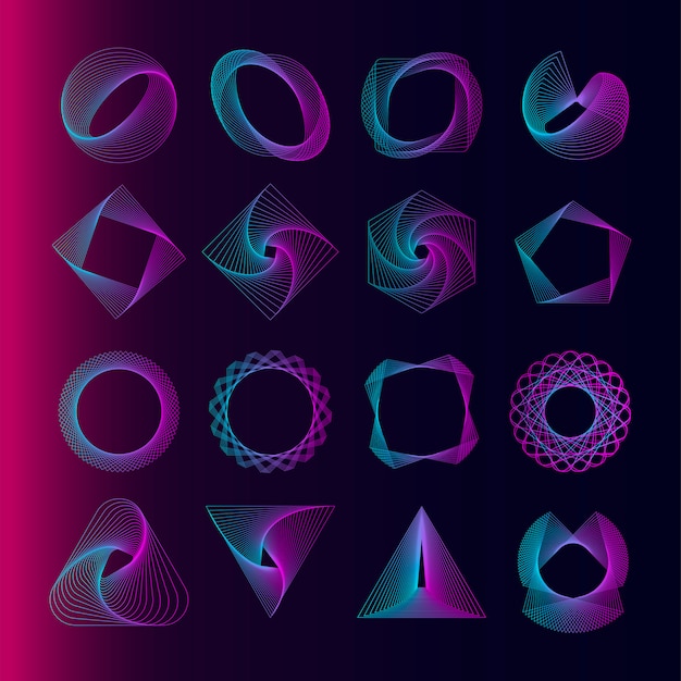 Conjunto de elementos geométricos abstractos vector