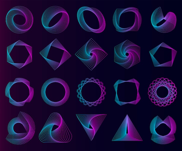 Conjunto de elementos geométricos abstractos vector