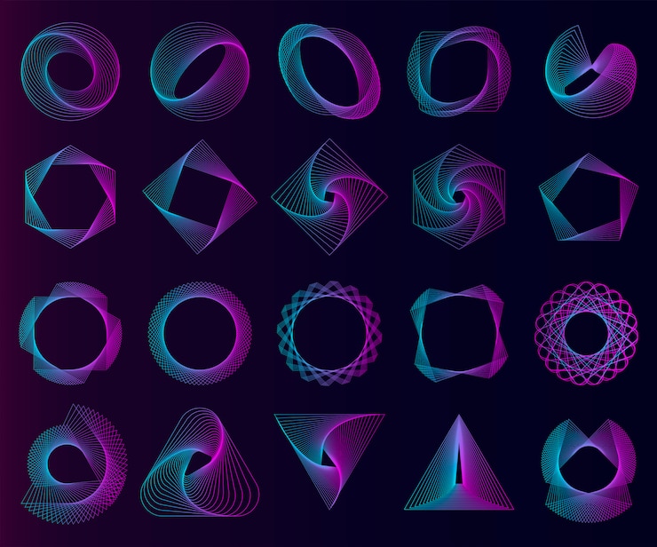 Vector gratuito conjunto de elementos geométricos abstractos vector
