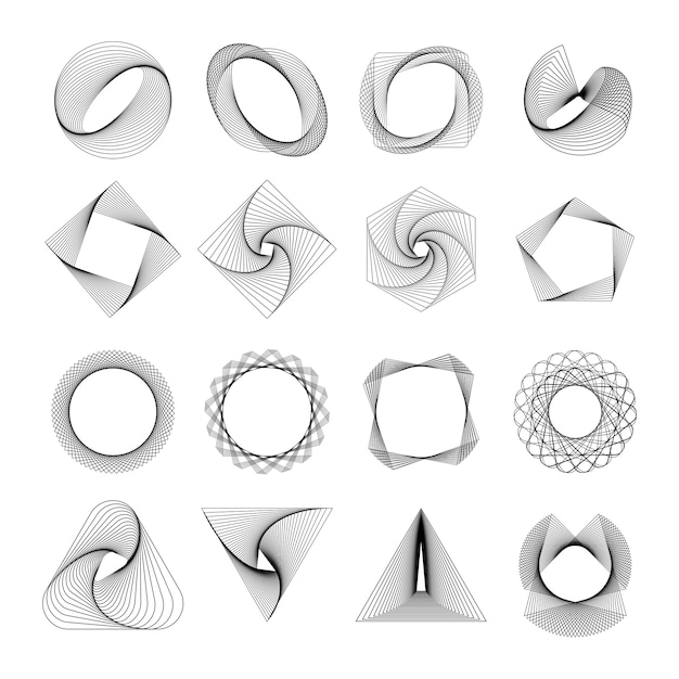 Conjunto de elementos geométricos abstractos vector vector gratuito