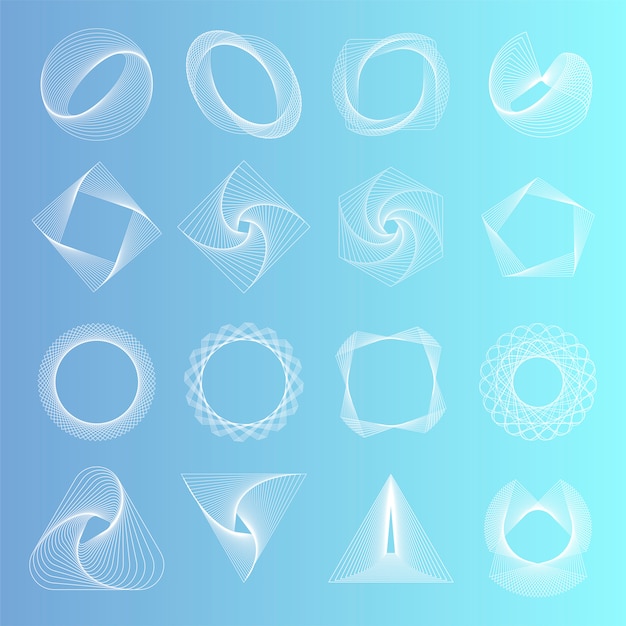 Conjunto de elementos geométricos abstractos vector