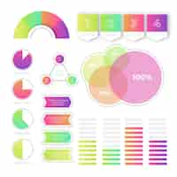 Vector gratuito conjunto de elementos de gradiente de infografía