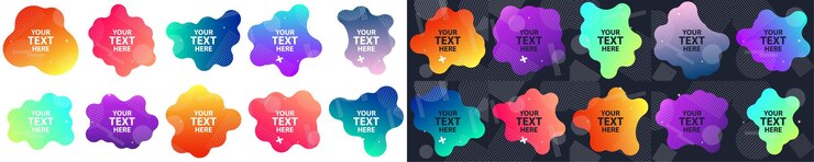 Vector gratuito conjunto de elementos gráficos modernos abstractos formas de colores dinámicos y banners abstractos de degradado de línea