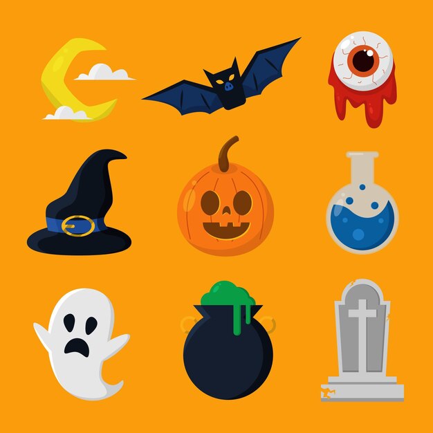Conjunto de elementos de Halloween