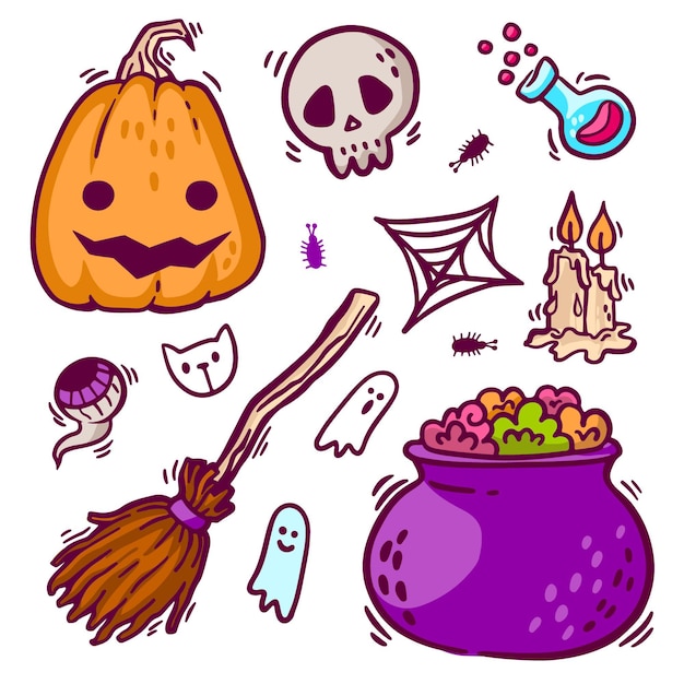 Conjunto de elementos de Halloween
