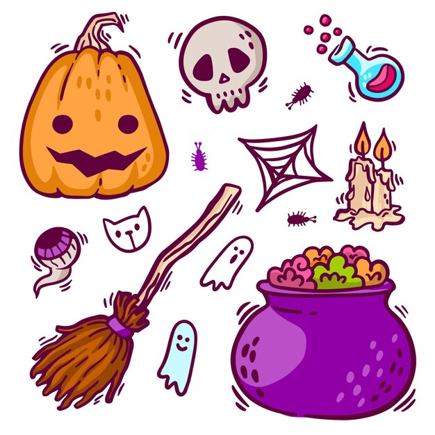 Conjunto de elementos de Halloween
