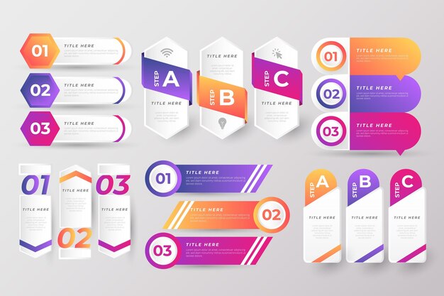 Conjunto de elementos de infografía coloridos