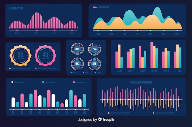 Conjunto de elementos de infografía de marketing