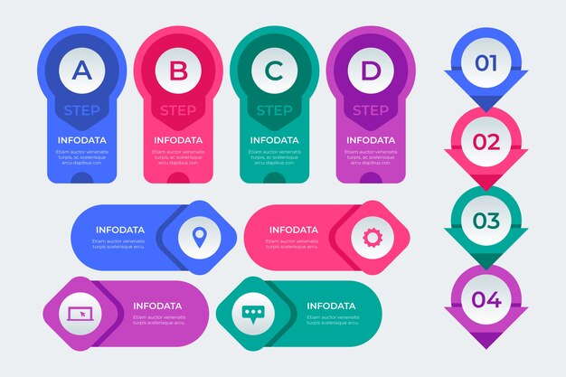 Conjunto de elementos de infografía