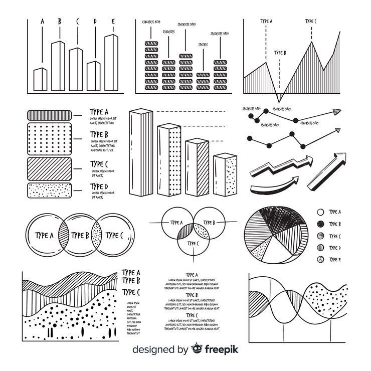 Vector gratuito conjunto de elementos infográficos dibujados a mano