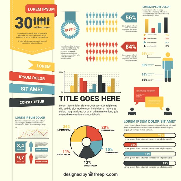 Conjunto de elementos infográficos