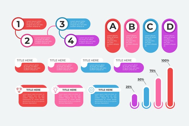 Conjunto de elementos infográficos