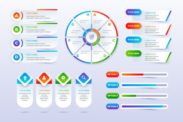 Conjunto de elementos infográficos