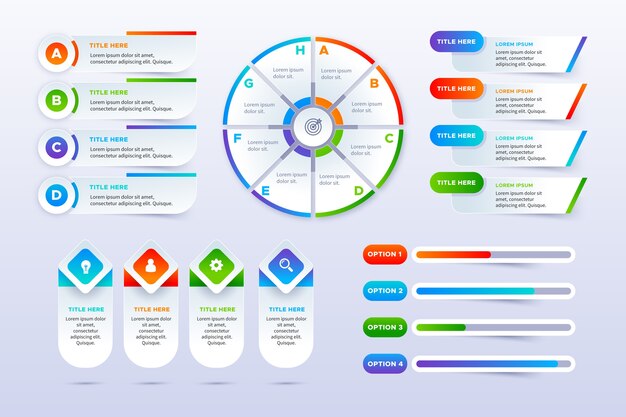 Conjunto de elementos infográficos