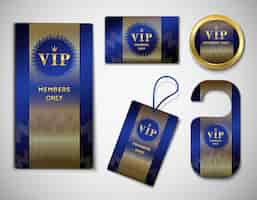 Vector gratuito conjunto de elementos de miembro vip