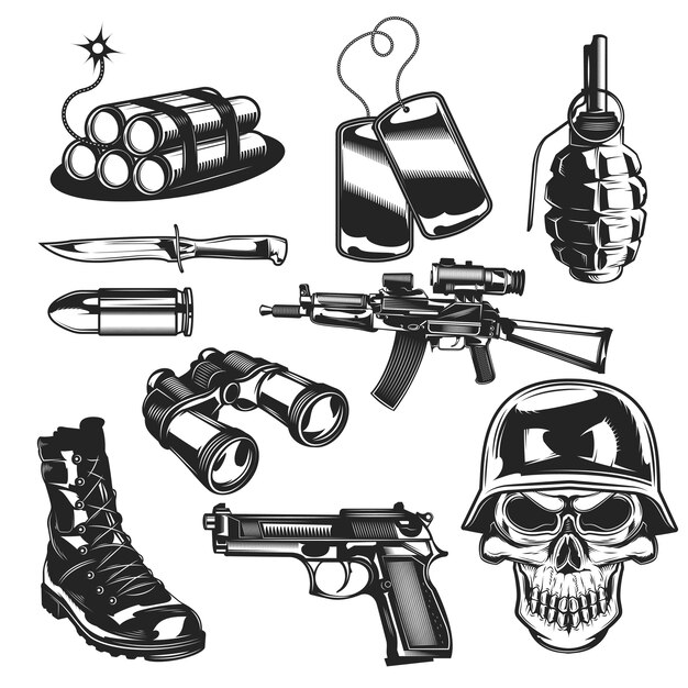 Conjunto de elementos militares