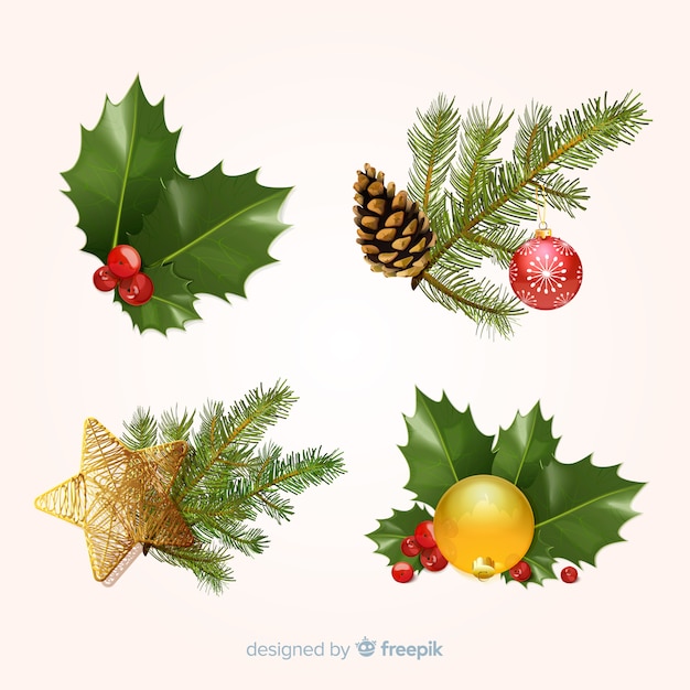 Conjunto de elementos navideños