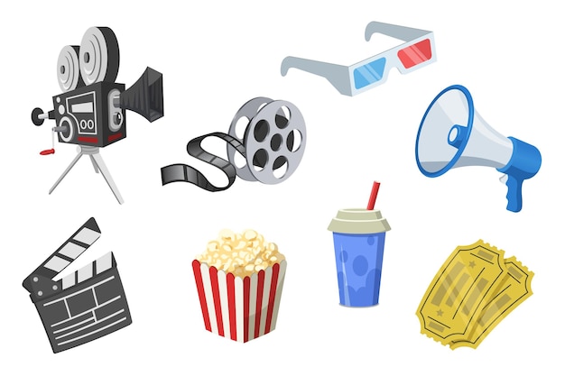 Vector gratuito conjunto de elementos de película