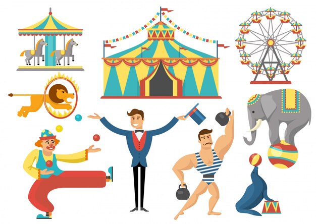 Conjunto de elementos planos de circo