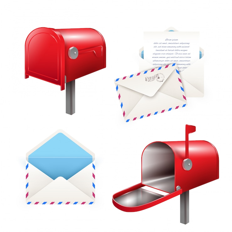 Vector gratuito conjunto de elementos postales realistas