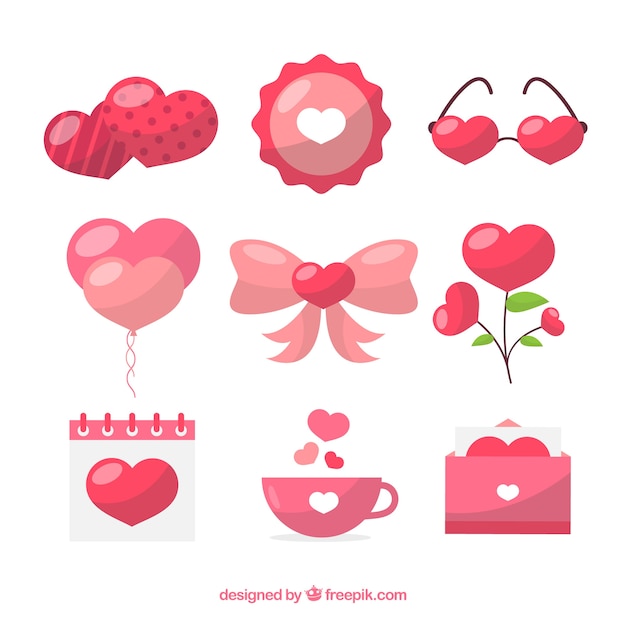 Conjunto de elementos de San Valentín