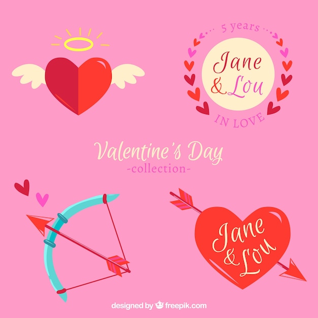 Conjunto de elementos de San Valentín