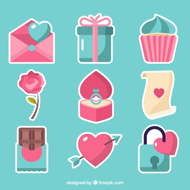 Conjunto de elementos de San Valentín