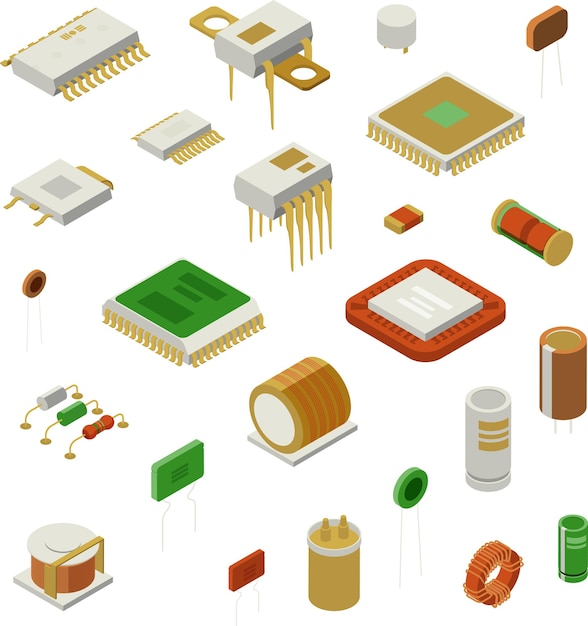 Vector gratuito conjunto de elementos semiconductores