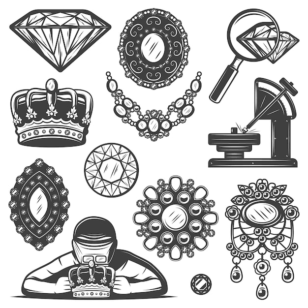 Conjunto de elementos de servicio de reparación de joyería vintage