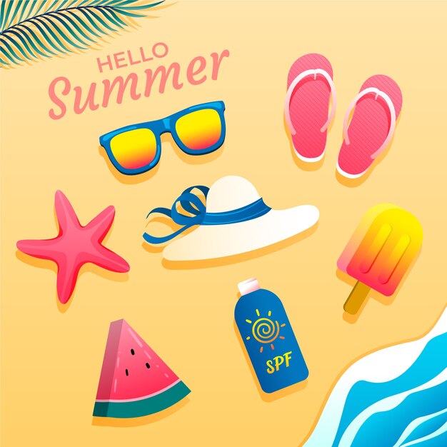 Conjunto de elementos de verano