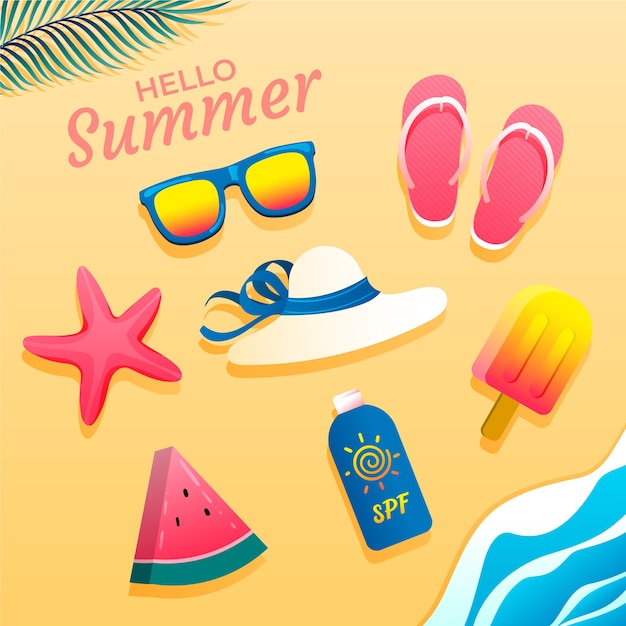 Conjunto de elementos de verano